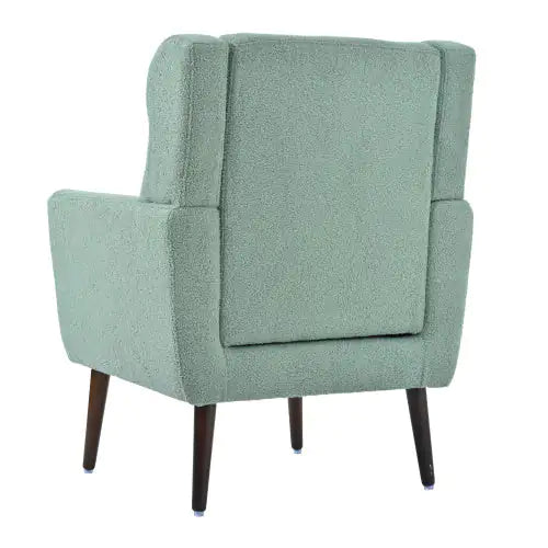Modern Upholstered Chairs, Teddy Fabric Living Room Chairs, Comfortable Reading Chairs, Medieval Decorative Chairs, Chaise Longues Armchairs For Living Room Bedrooms - Light Green