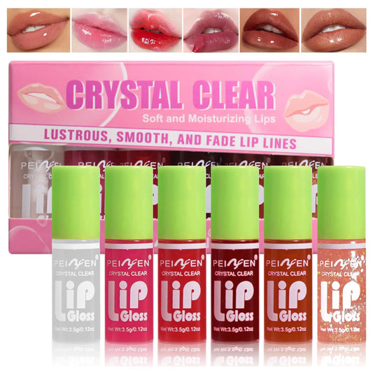 Yasovigi 6 Colors Lip Oil Lip Stain Watery Lip Oil Lip Tint Stain Set Liquid Lipstick Lip Gloss Moisturizing Multi-use Lip and Cheek Tint Non-Sticky High Pigment (Type A)