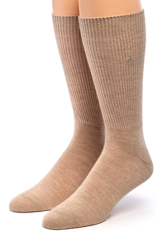 WARRIOR ALPACA SOCKS - Premium Baby Alpaca Wool Dress Socks For Men and Women(Sand Large)